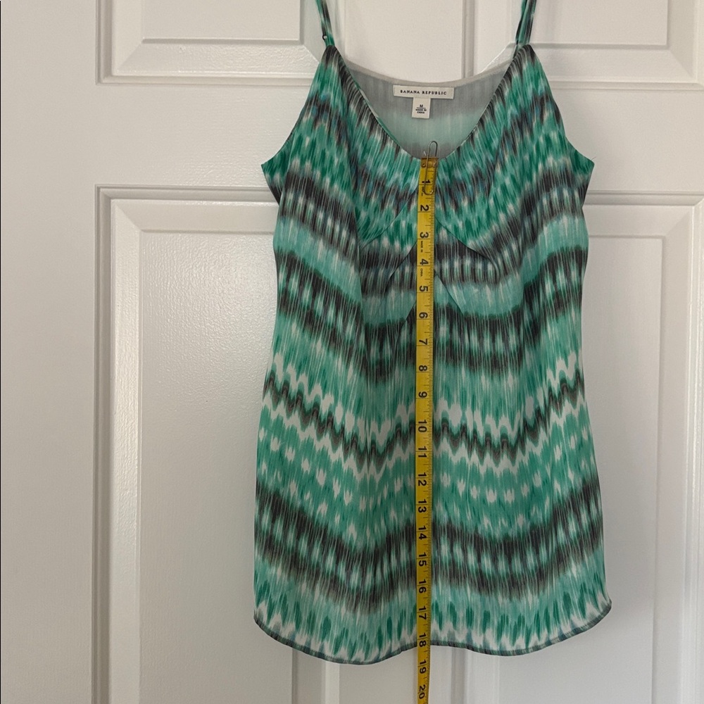 Banana Republic Mint Green Chevron-Print Spaghetti Strap Camisole - Picture 3 of 4